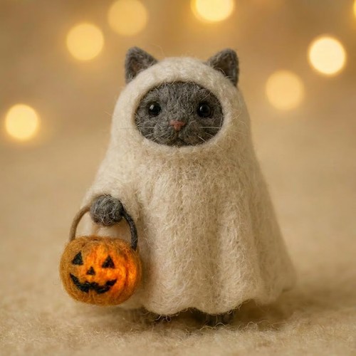 Gatto fantasma feltro - fantasma, in